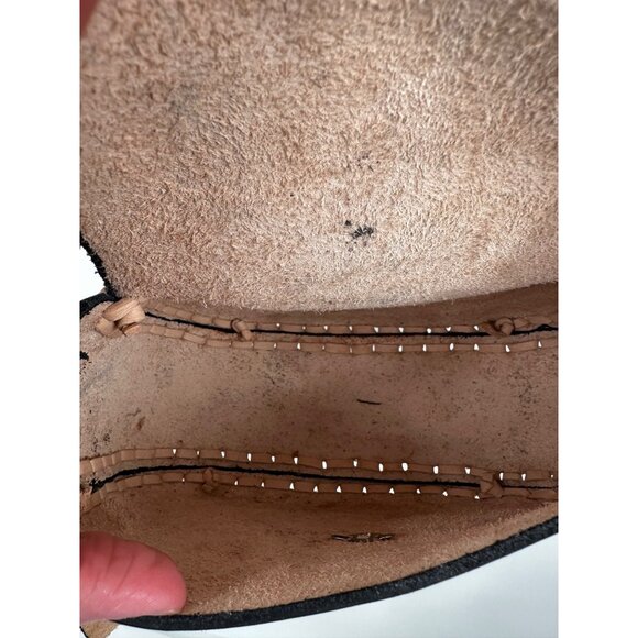 Vintage Hand Tooled Brown Leather Aztec Calendar Bag Crossbody Handmade Mexican - Picture 5 of 9